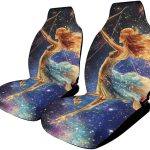 Sagittarius Zodiac Printed Car Seat Covers Washable Universal Auto Front Seats Protector Fits for Most Cars - Aquarius Car Seat Cover for men