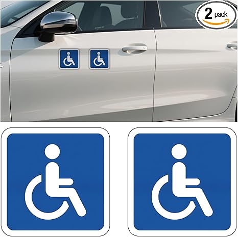 Car Handicap Parking Sign, 2PCS Reflective Magnetic Vehicle Disabled Parking Access Symbol Sticker, Waterproof Automotive Handicap Stop Signs, Universal for SUV RV Truck (Square) - Scorpio Sticker for men