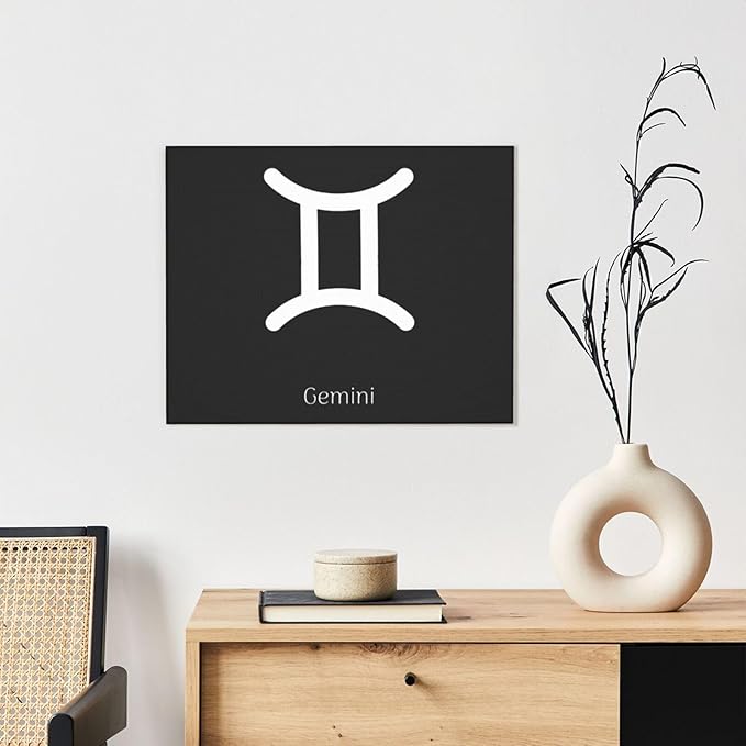 Gemini Sign Wall Art Of Framed Decorative Paintings Abstract Simple Black White And Other Color Blocks Canvas Prints Home Decoration Gifts 8"x10" Panels - Gemini Canvas for men