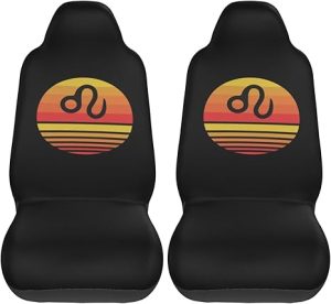 Zodiac Sign Leo Symbol Car Seat Covers 2 Front Seats,Breathable Durable Seat Covers for Cars,Universal Fit for SUV,Vans,sedans, Trucks, Automotive Interior Covers,Black - Aquarius Car Seat Cover for men