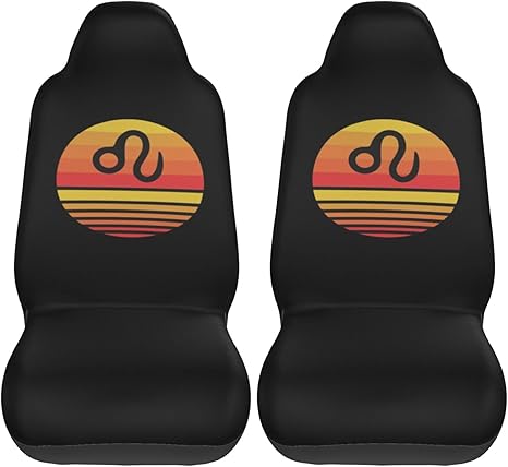 Zodiac Sign Leo Symbol Car Seat Covers 2 Front Seats,Breathable Durable Seat Covers for Cars,Universal Fit for SUV,Vans,sedans, Trucks, Automotive Interior Covers,Black - Aquarius Car Seat Cover for men