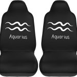 Aquarius Sign Car Seat Covers 2 Front Seats,Breathable Durable Seat Covers for Cars,Universal Fit for SUV,Vans,sedans, Trucks, Automotive Interior Covers,Black - Aquarius Car Seat Cover for men