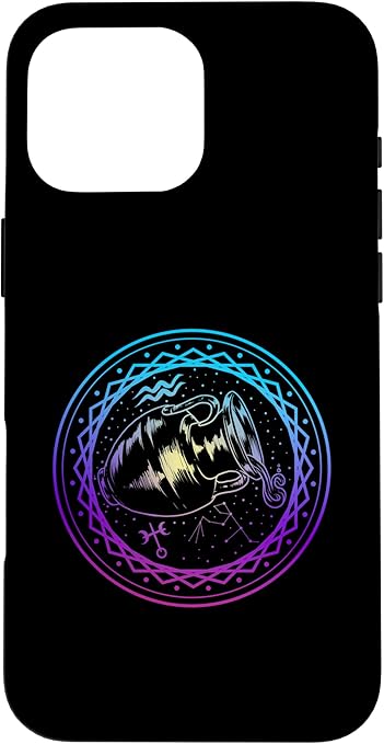 Aquarius Zodiac Sign January February Birthday Sign Case for iPhone 16 Pro Max - Aquarius Phone Case for men