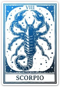 Scorpio Tarot - 3" Vinyl Sticker - for Car Laptop Water Bottle Phone - Astrology Zodiac Sign Decal - Scorpio Sticker for men