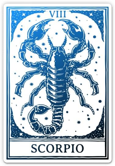 Scorpio Tarot - 3" Vinyl Sticker - for Car Laptop Water Bottle Phone - Astrology Zodiac Sign Decal - Scorpio Sticker for men