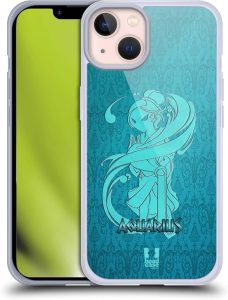 Head Case Designs Aquarius Zodiac Signs Gel Case [Military Grade Protection] Compatible with Apple iPhone 13 and Compatible with MagSafe - Aquarius Phone Case for men