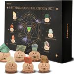 Healing Crystal Set, Taurus Virgo Capricorn Crystal Gift for Earth Signs - 6 Zodiac Crystal Set with Handmade Cute Clay Bases and Zodica Set - Taurus for men