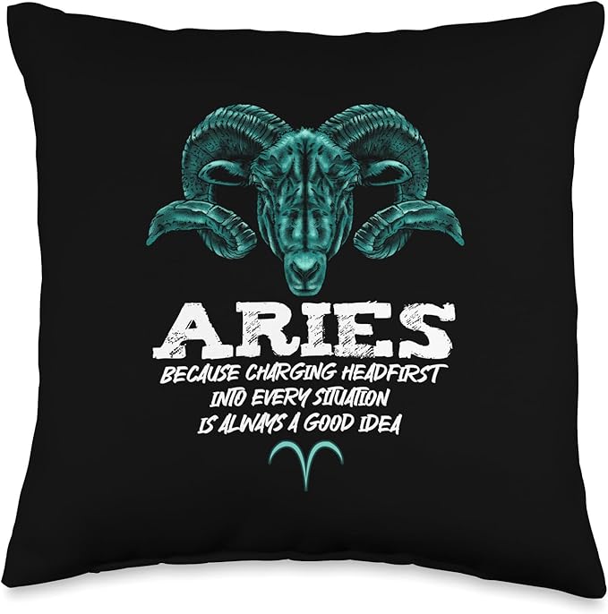 Horoscope Star Sign Astronomy Zodiac Sign Aries Throw Pillow - Aries Pillow for men