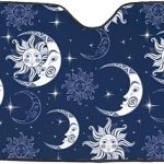 Car Windshield Sunshade Tarot Pattern with UV Block Car Front Window Heat Insulation Protection Foldable Sun Shade for Cars Trucks SUVs - Aries Car Ornament for men