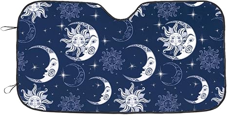 Car Windshield Sunshade Tarot Pattern with UV Block Car Front Window Heat Insulation Protection Foldable Sun Shade for Cars Trucks SUVs - Aries Car Ornament for men