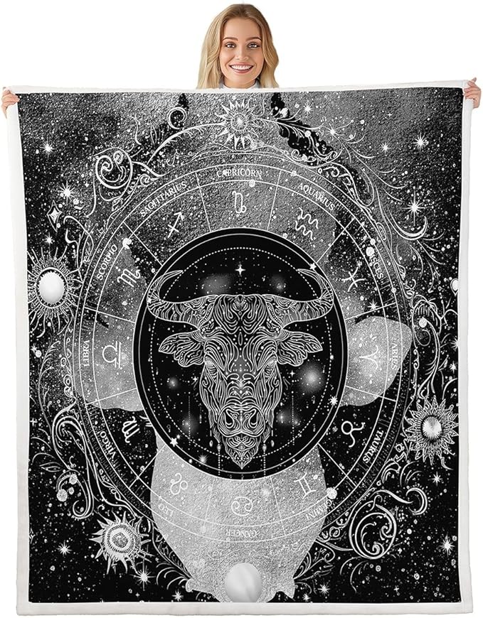 jejeloiu Aries Fleece Throw Blanket Baby 30"x40" Boys Girls Constellation Sherpa Blanket Plush Fuzzy for Kids Horoscope Astrology Constellation Theme Room Decor - Aries Blanket for men