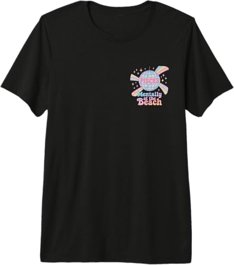 Pisces Horoscope Disco Astrology Beachcore - Pisces T-Shirt for men