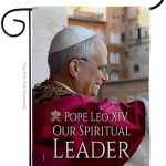 New Pope Leo XIV Flag Vatican Memorabilia Bishop of Rome Tapestry Catholic Wall Canvas Poster Grave Decorations Yard Sign Door Textile Home Room Decor Roman Religious Gifts Made In USA - Leo Canvas for men