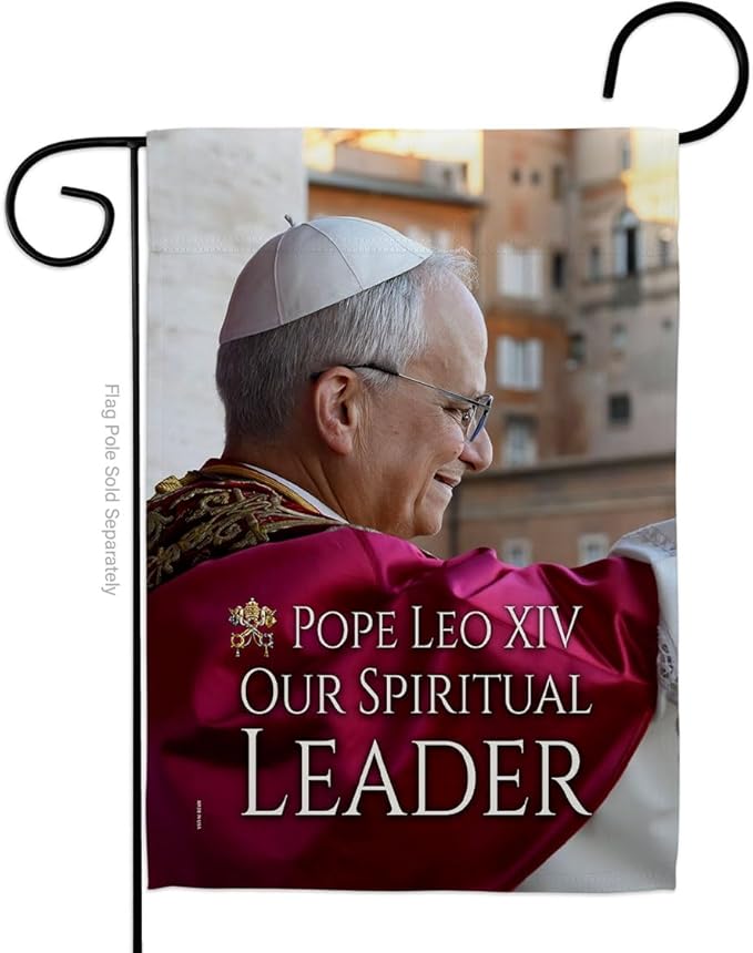 New Pope Leo XIV Flag Vatican Memorabilia Bishop of Rome Tapestry Catholic Wall Canvas Poster Grave Decorations Yard Sign Door Textile Home Room Decor Roman Religious Gifts Made In USA - Leo Canvas for men