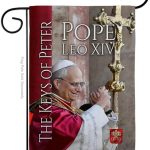 Pope Leo XIV Flag Hope Vatican Memorabilia Bishop of Rome Tapestry Catholic Wall Art Canvas Poster Grave Decorations Yard Sign American Papal Door Textile Home Room Decor Roman Religious Gifts - Leo Canvas for men