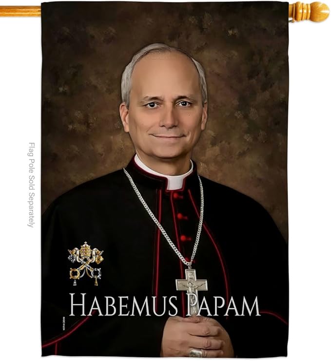 Pope Leo XIV Flag Papacy Canvas Tapestry Vatican Memorabilia Bishop of Rome Room Catholic Poster Church Wall Art Decorations American Papal Yard Sign Door Textile Home Decor Roman Religious Gifts - Leo Canvas for men