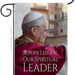 Pope Leo XIV Flag Commemorative Vatican Memorabilia Rome Tapestry Catholic Wall Art Canvas Poster Grave Decorations Yard Sign American Papal Door Textile Home Room Decor Roman Religious Gifts - Leo Canvas for men