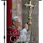 Pope Leo XIV Shepherd Garden Stake Catholic Poster Church Decor Tapestry Vatican Memorabilia Canvas Bishop of Rome Picture Grave Decorations For Cemetery American Papal Print Sign Religious Gifts - Leo Canvas for men