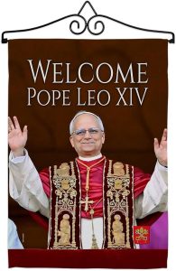 Pope Leo Flag XIV Successor Wall Art Canvas Tapestry Vatican Memorabilia Catholic Poster Church Decor Bishop of Rome Picture Home Decorations American Papal Door Sign Textile Roman Catholic Gifts - Leo Canvas for men