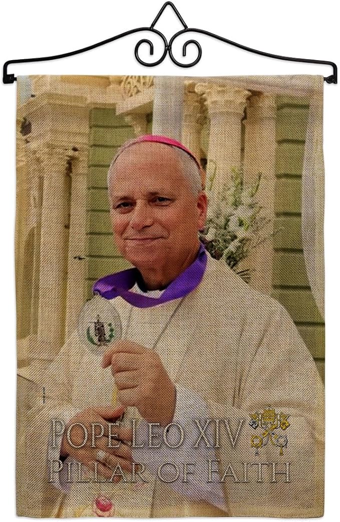 Pope Leo Flag XIV Peace Wall Hanging Canvas Burlap Tapestry Catholic Poster Church Decor Bishop of Rome Picture Home Room Decorations American Papal Door Sign Textile Vatican Memorabilia Gifts - Leo Canvas for men