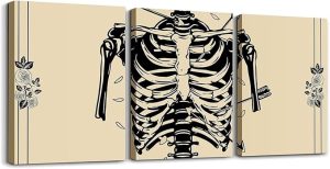 jejeloiu Zodiac SAGITTARIUS 3 Piece Canvas Wall Art for Living Room Bedroom Horoscope Dark Academia Wall Art for Home Decor Vintage Retro Office Decor Artwork Rose Flower Picture Painting Posters - Sagittarius Home Decor for men