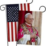 Inspiration American Flags for Outside House Wall Canvas Poster Patriotic Decor 4th of July Picture Prints Poster Vatican Grave Decoration Papal Door Yard Sign Catholic Memorabilia Gift - Leo Canvas for men
