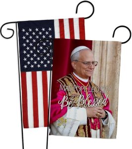 Inspiration American Flags for Outside House Wall Canvas Poster Patriotic Decor 4th of July Picture Prints Poster Vatican Grave Decoration Papal Door Yard Sign Catholic Memorabilia Gift - Leo Canvas for men