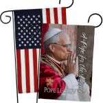 Ceremony American Flags for Outside House Wall Canvas Poster Patriotic Decor 4th of July Picture Prints Poster Vatican Grave Decoration Papal Door Yard Sign Catholic Memorabilia Gift - Leo Canvas for men