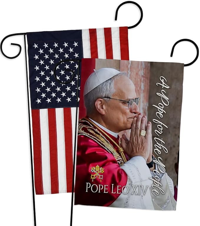 Ceremony American Flags for Outside House Wall Canvas Poster Patriotic Decor 4th of July Picture Prints Poster Vatican Grave Decoration Papal Door Yard Sign Catholic Memorabilia Gift - Leo Canvas for men