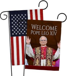Successor American Flags for Outside House Wall Canvas Poster Patriotic Decor 4th of July Picture Prints Poster Vatican Grave Decoration Papal Door Yard Sign Catholic Memorabilia Gift - Leo Canvas for men