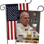 American Flags for Outside House Wall Canvas Poster Patriotic Decor 4th of July Picture Prints Poster Vatican Grave Decoration Papal Door Yard Sign Catholic Memorabilia Gift - Leo Canvas for men