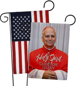 Vatican American Flags for Outside House Wall Canvas Poster Patriotic Decor 4th of July Picture Prints Poster Vatican Grave Decoration Papal Door Yard Sign Catholic Memorabilia Gift - Leo Canvas for men