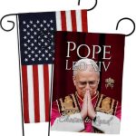 Legacy American Flags for Outside House Wall Canvas Poster Patriotic Decor 4th of July Picture Prints Poster Vatican Grave Decoration Papal Door Yard Sign Catholic Memorabilia Gift - Leo Canvas for men