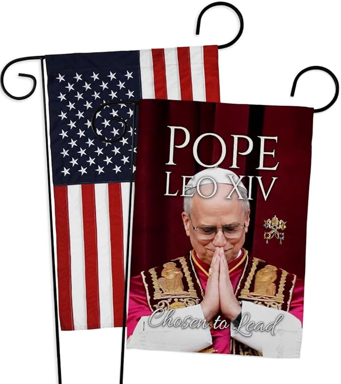 Legacy American Flags for Outside House Wall Canvas Poster Patriotic Decor 4th of July Picture Prints Poster Vatican Grave Decoration Papal Door Yard Sign Catholic Memorabilia Gift - Leo Canvas for men