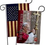 Pope Leo XIV Hope Vintage American Flags for Outside House Wall Canvas Poster Patriotic Decor July 4th Yard Sign Picture Prints Poster Vatican Grave Decoration Papal Door Catholic Memorabilia - Leo Canvas for men