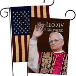 Pope Leo XIV Catholic Vintage American Flags for Outside House Wall Canvas Poster Patriotic Decor July 4th Yard Sign Picture Prints Poster Vatican Grave Decoration Papal Door Catholic Memorabilia - Leo Canvas for men