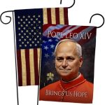 Pope Leo XIV Tribute Vintage American Flags for Outside House Wall Canvas Poster Patriotic Decor July 4th Yard Sign Picture Prints Poster Vatican Grave Decoration Papal Door Catholic Memorabilia - Leo Canvas for men