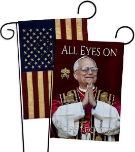 Pope Leo XIV Church Vintage American Flags for Outside House Wall Canvas Poster Patriotic Decor July 4th Yard Sign Picture Prints Poster Vatican Grave Decoration Papal Door Catholic Memorabilia - Leo Canvas for men