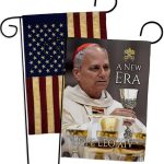 Pope Leo XIV Vintage American Flags for Outside House Wall Canvas Poster Patriotic Decor July 4th Yard Sign Picture Prints Poster Vatican Grave Decoration Papal Door Catholic Memorabilia - Leo Canvas for men