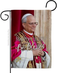 Flag Inspiration Picture Prints Vatican Memorabilia Tapestry Catholic Wall Art Canvas Poster Grave Decorations for Cemetery Yard Sign American Papal Door Garden Decor Religious Gifts - Leo Canvas for men