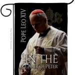 Flag Election Picture Prints Vatican Memorabilia Tapestry Catholic Wall Art Canvas Poster Grave Decorations for Cemetery Yard Sign American Papal Door Garden Decor Religious Gifts - Leo Canvas for men