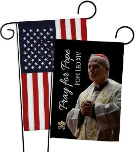 Conclave American Flags for Outside House Wall Canvas Poster Patriotic Decor 4th of July Picture Prints Poster Vatican Grave Decoration Papal Door Yard Sign Catholic Memorabilia Gift - Leo Canvas for men
