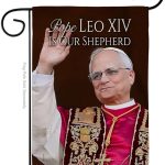Flag Catholic Picture Prints Vatican Memorabilia Tapestry Catholic Wall Art Canvas Poster Grave Decorations for Cemetery Yard Sign American Papal Door Garden Decor Religious Gifts - Leo Canvas for men