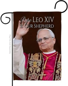 Flag Catholic Picture Prints Vatican Memorabilia Tapestry Catholic Wall Art Canvas Poster Grave Decorations for Cemetery Yard Sign American Papal Door Garden Decor Religious Gifts - Leo Canvas for men