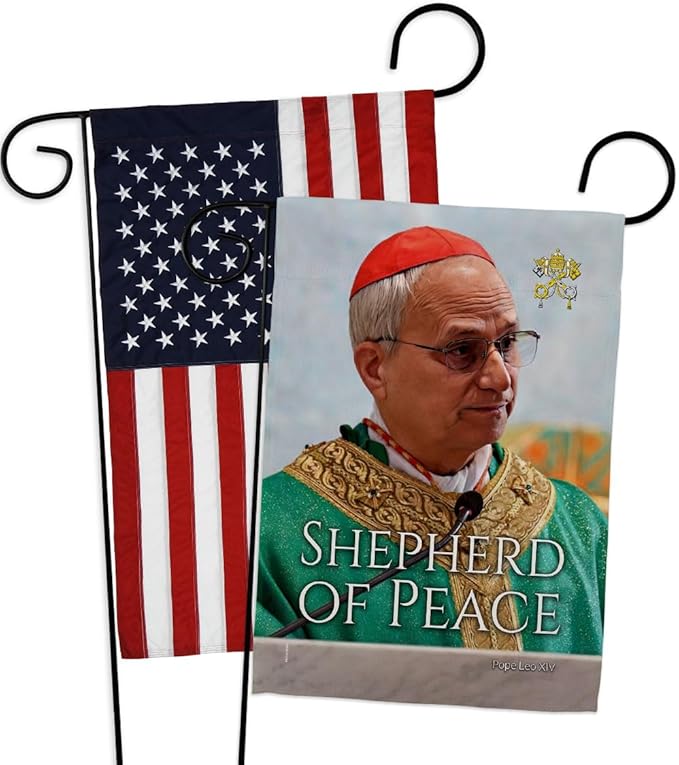 White Smoke American Flags for Outside House Wall Canvas Poster Patriotic Decor 4th of July Picture Prints Poster Vatican Grave Decoration Papal Door Yard Sign Catholic Memorabilia Gift - Leo Canvas for men