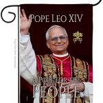 Flag Bishop Picture Prints Vatican Memorabilia Tapestry Catholic Wall Art Canvas Poster Grave Decorations For Cemetery Yard Sign American Papal Door Garden Decor Religious Gifts - Leo Canvas for men