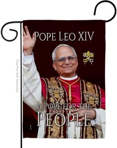 Flag Bishop Picture Prints Vatican Memorabilia Tapestry Catholic Wall Art Canvas Poster Grave Decorations For Cemetery Yard Sign American Papal Door Garden Decor Religious Gifts - Leo Canvas for men