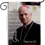 Flag Rome Picture Prints Vatican Memorabilia Tapestry Catholic Wall Art Canvas Poster Grave Decorations for Cemetery Yard Sign American Papal Door Garden Decor Religious Gifts - Leo Canvas for men