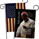 Pope Leo XIV Election Vintage American Flags for Outside House Wall Canvas Poster Patriotic Decor July 4th Yard Sign Picture Prints Poster Vatican Grave Decoration Papal Door Catholic Memorabilia - Leo Canvas for men