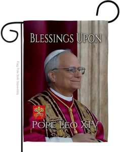Flag Francis Picture Prints Vatican Memorabilia Tapestry Catholic Wall Art Canvas Poster Grave Decorations for Cemetery Yard Sign American Papal Door Garden Decor Religious Gifts - Leo Canvas for men